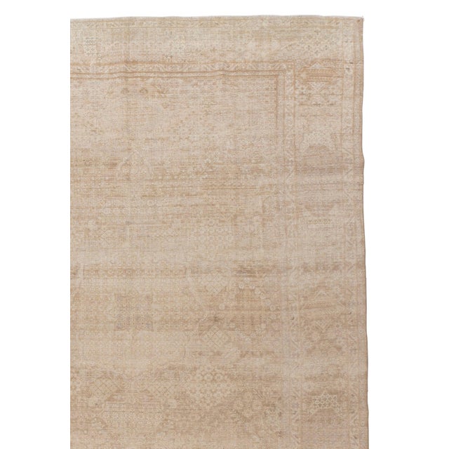 Tan Antique Joshegan Distressed 9'6 X 13'5 For Sale - Image 8 of 10