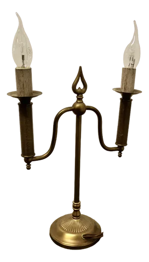 Arts and Crafts Brass Candelabra Lamp, 1970s
