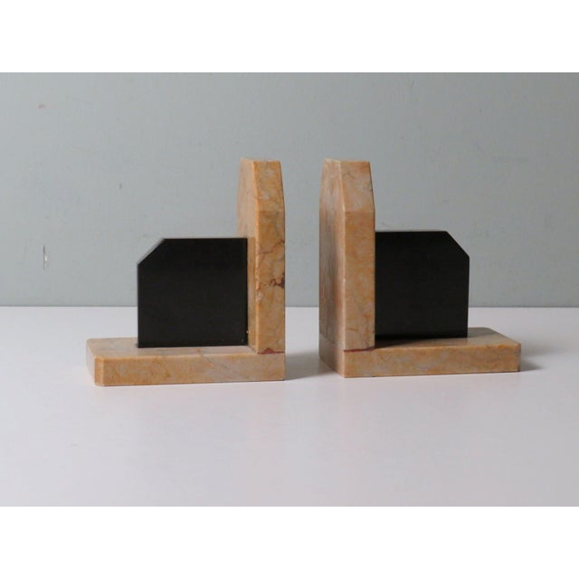 Black Belgian Architectural Marble Bookends, 1919, Set of 2 For Sale - Image 8 of 8