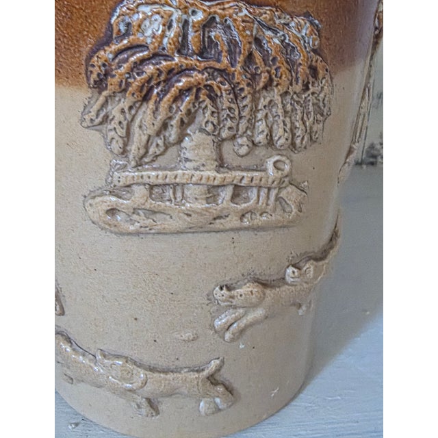 Antique English Stoneware Beaker With Sterling Rim For Sale - Image 4 of 8