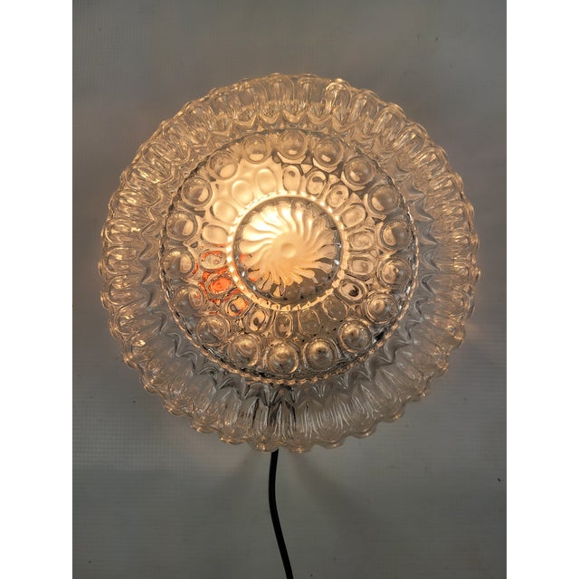 Glass Vintage Flush Mount in Glass, 1970s For Sale - Image 7 of 10