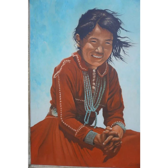 Don E Taylor (B 1954) - Southwest Indian Girl With a Turquoise Necklace For Sale - Image 9 of 9