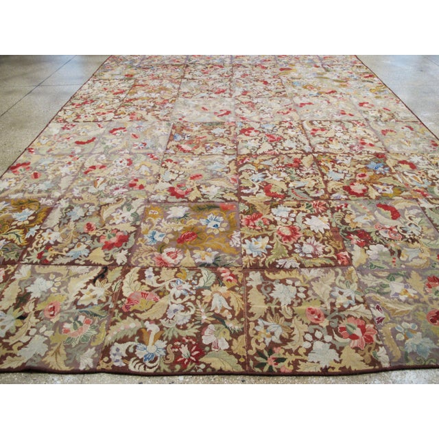 Early 20th Century Galerie Shabab Collection Early 20th Century English Needlepoint Rug For Sale - Image 5 of 14