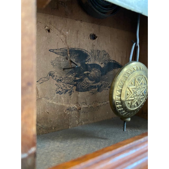 19th Century Antique Rectangular Mantle Clock E Pluribus Unum For Sale In Buffalo - Image 6 of 10