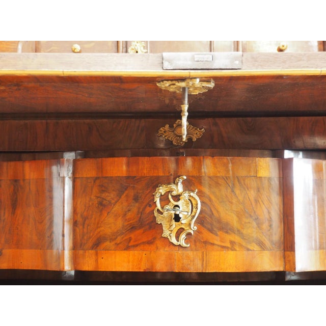 Antique Walnut Bureau Cabinet attributed to Ortmann, Denmark, 1745 For Sale - Image 12 of 17