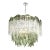 Mid-Century 3-Tier Hand-Blown Murano Green Glass Fiamme Chandelier by Mazzega For Sale