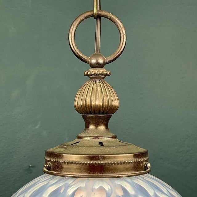 Vintage Blue Murano Sphere Ball Pendant Lamp, Italy, 1970s For Sale - Image 11 of 15
