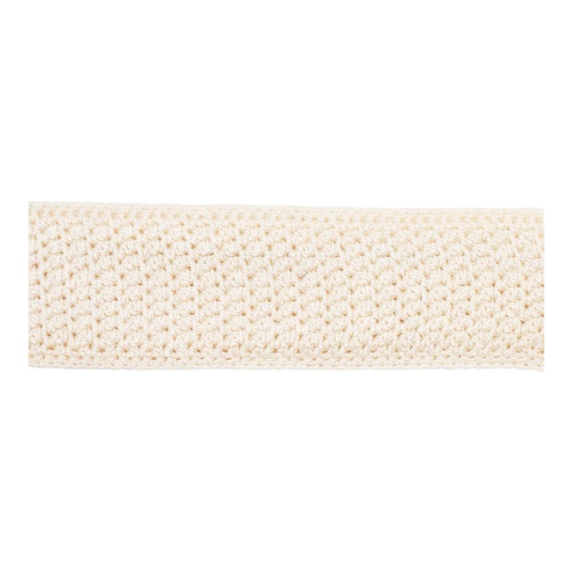 Sample - Schumacher Sylvia Crochet Tape in Ivory For Sale