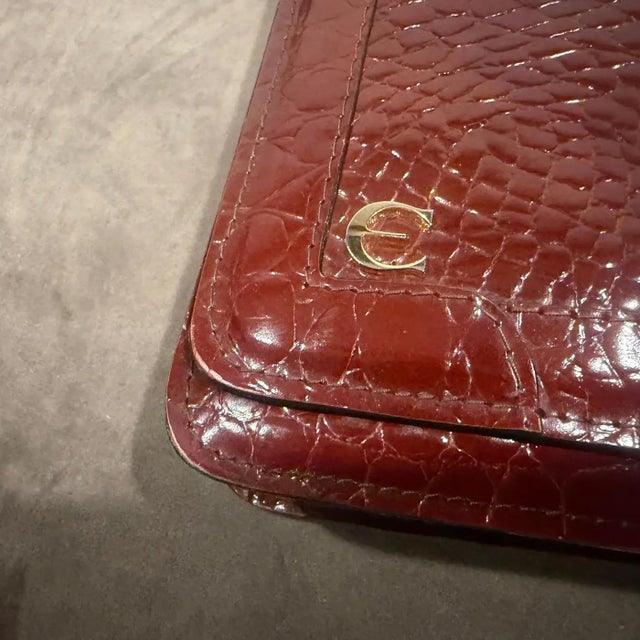 1970s Vintage Red Brick Leather Italian Shoulder Bag by Enzo for New Bags For Sale - Image 10 of 12