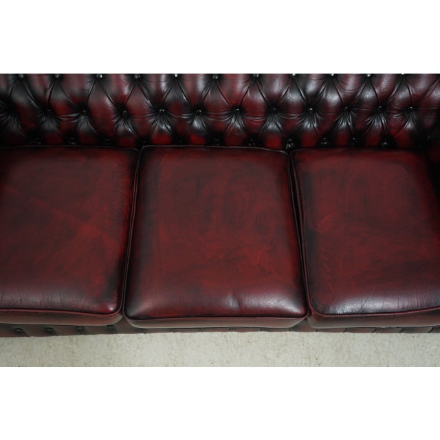 English Style Leather Tufted Chesterfield Sofa For Sale - Image 14 of 18