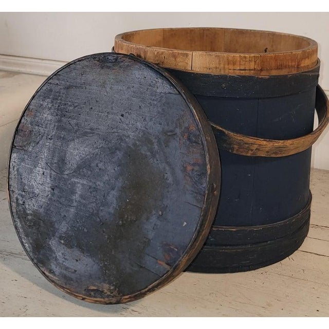 Mid 19th Century Blue Painted Firkin in Original Paint For Sale In Los Angeles - Image 6 of 8