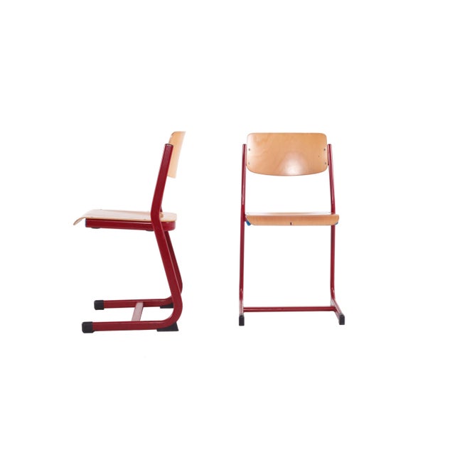 Vintage School Chairs, 1950s, Set of 12 For Sale - Image 3 of 6