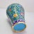 Vintage Chinese Cloisonné Meiping Vase | Turquoise Ground Floral Motif With Stand For Sale - Image 4 of 4