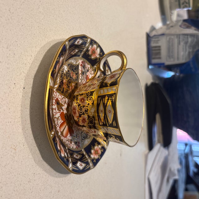 Japanese Amari Royal Crown Derby Set of 14 Teacups and Saucers Full Set Never Used Antiques - 28 pcs For Sale - Image 3 of 5