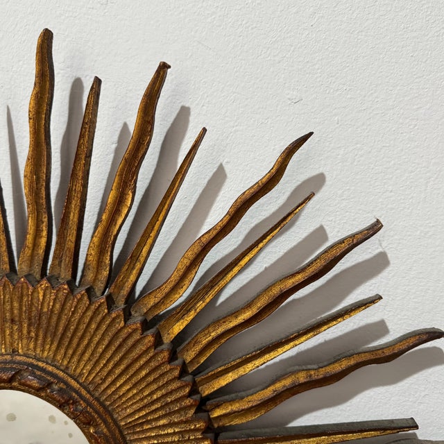Witches Sun Mirror in Gilded Wood, 1920s For Sale - Image 4 of 7