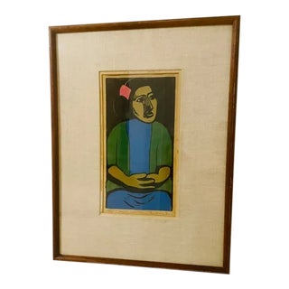 1957 "Mujer Del Tranvia" Figurative Print, Framed For Sale