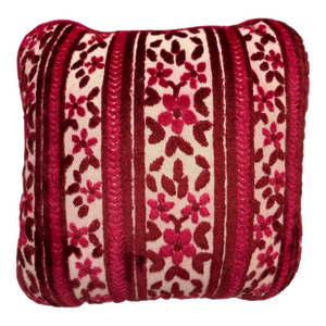 Vintage Velvet Floral Accent Pillow Decorative Cushion