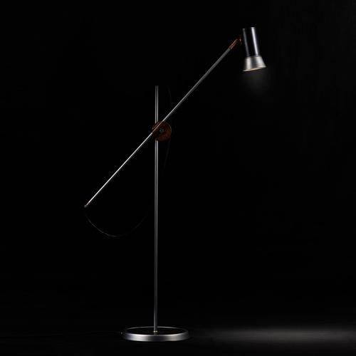 Black Kusk and Iron Leather Floor Lamp by Sabina Grubbeson for Konsthantverk For Sale - Image 6 of 11