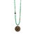 Green Jade Stone Spiritual Soul Gold Medallion Pendant Necklace For Sale - Image 12 of 16