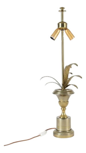 Hollywood Regency Brass Palm Table Lamp, 1960s