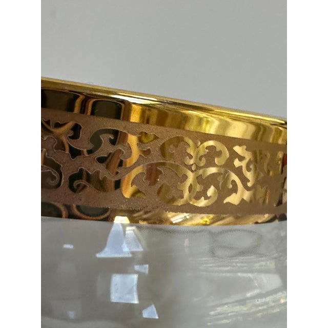 Vintage 1970s Lenox "Autumn" Pattern Collection 4" Diameter Dish Bowl Crystal Gold Encrusted Band For Sale - Image 11 of 12