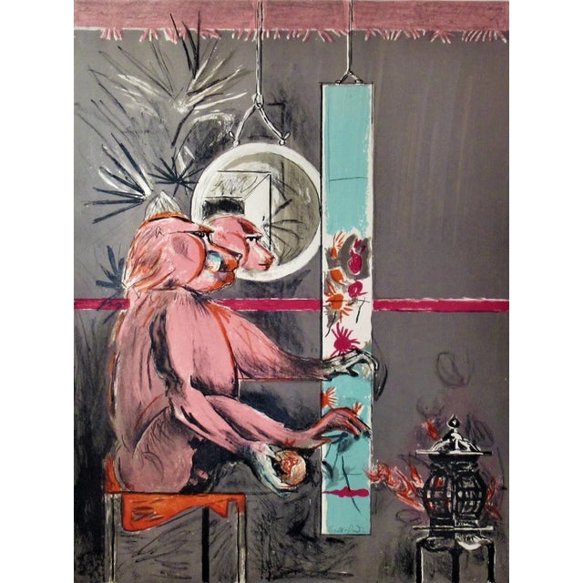 This artwork titled "Cynocephalus" from the suite "Bestiary and some Correspondences" 1968 is an original color lithograph...