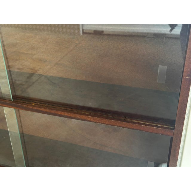 Mid-Century Modern Danish Walnut Bookcase with Sliding Glass Doors, 1950s For Sale - Image 9 of 15