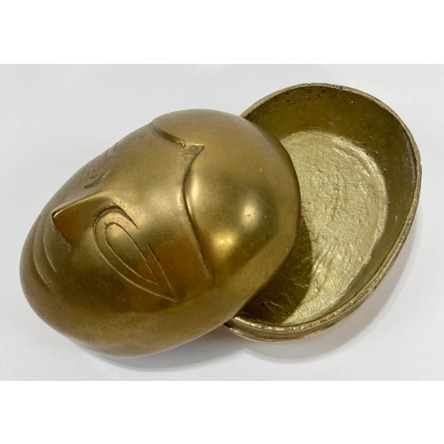 Vintage Dolbi Cashier Figurative Brass Face Lidded Box For Sale In Kansas City - Image 6 of 6