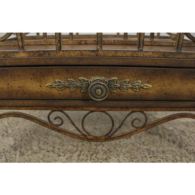Decorator Iron Magazine Rack W. Drawer For Sale - Image 9 of 13