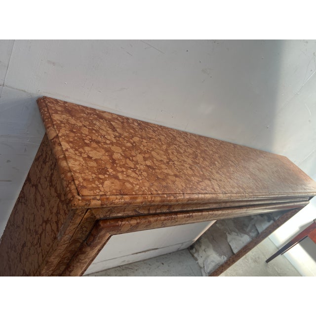 Louis XIV Style Fireplace in Speckled Breccia Marble, 1800s For Sale - Image 6 of 12