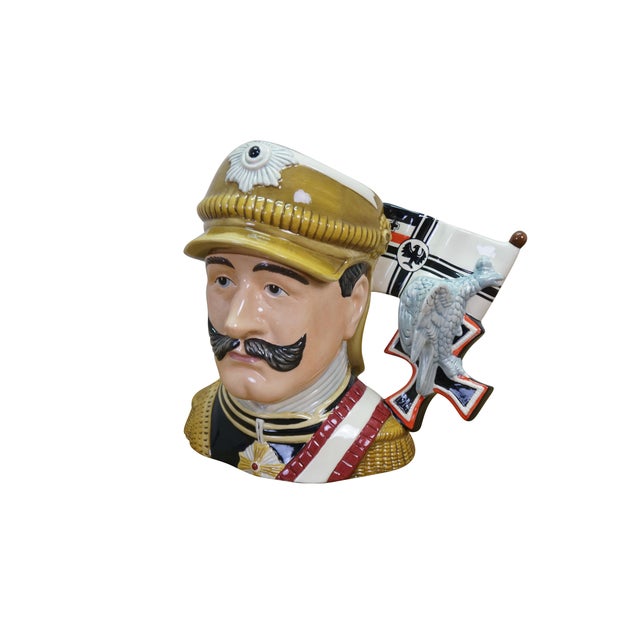 Very rare large vintage Royal Doulton 7233 porcelain character jug of Emperor Kaiser Wilhelm dressed in military regalia...