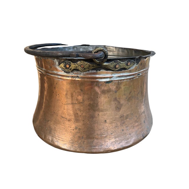 Copper 19th Century French Copper & Brass Kettle or Chimney Pot For Sale - Image 8 of 9