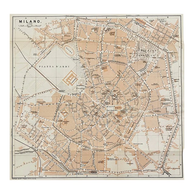 Antique Map of Milan Italy For Sale