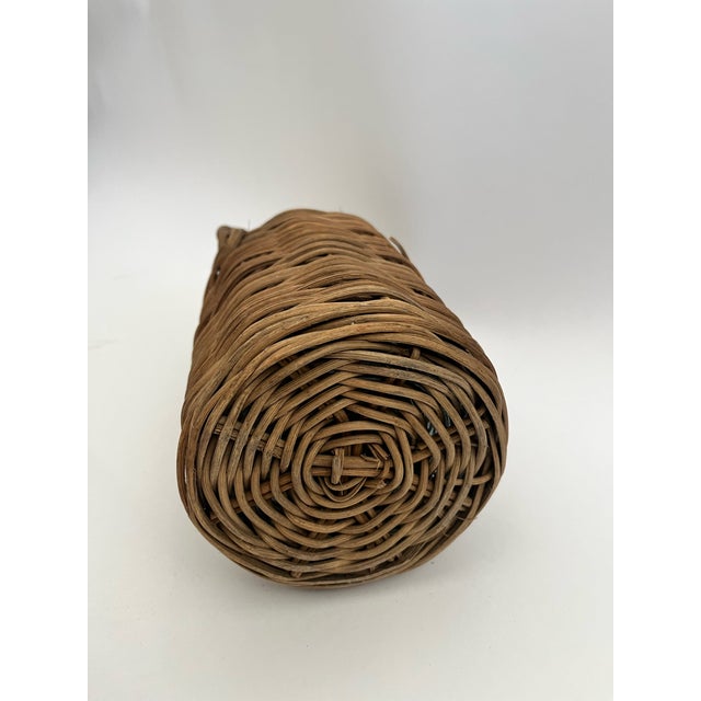 Coastal Wicker Wrapped Glass Bottle For Sale - Image 3 of 3