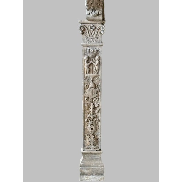 Antique Italian Renaissance Style Marble Mantel For Sale - Image 4 of 13