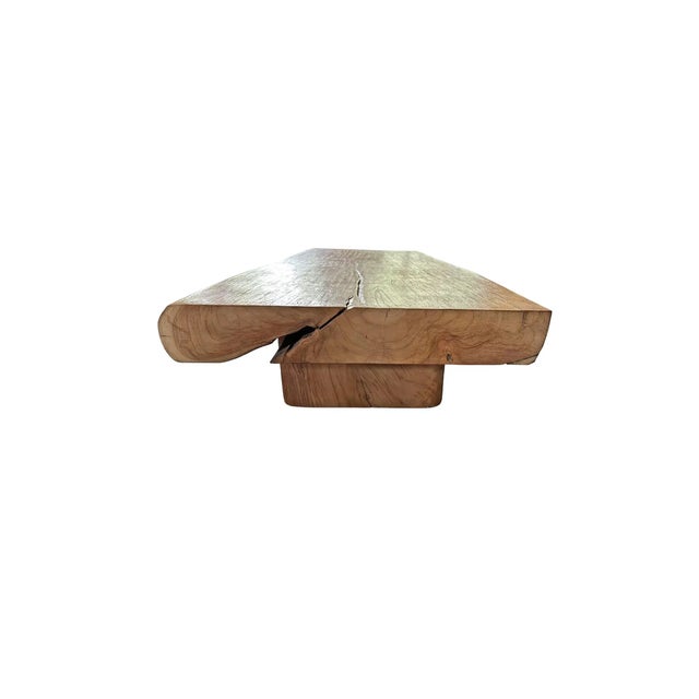 Solid Teak Wood Table Modern Organic For Sale - Image 9 of 10
