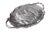 An oval serving platter in pewter, made by Lenox. In the center is an embossed turkey surrounded with foliage and fruit....