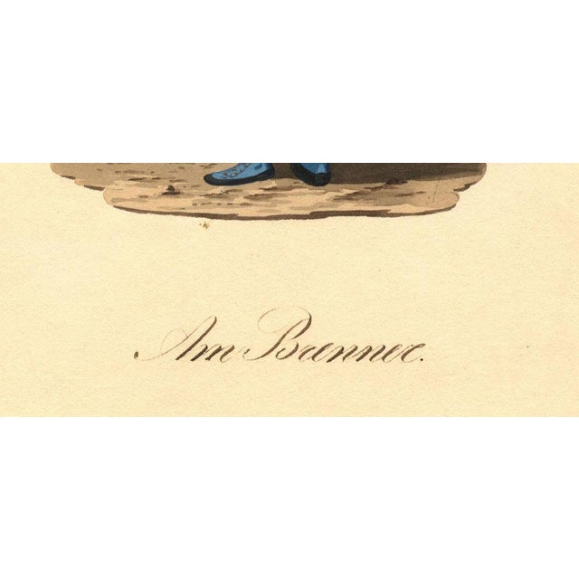 Local Costume of Brenner, South Tyrol, Early 19th Century, Gouache Painting For Sale - Image 3 of 4