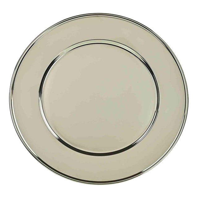 Vintage Silver Plated Serving Plate, Italy, 1970s For Sale