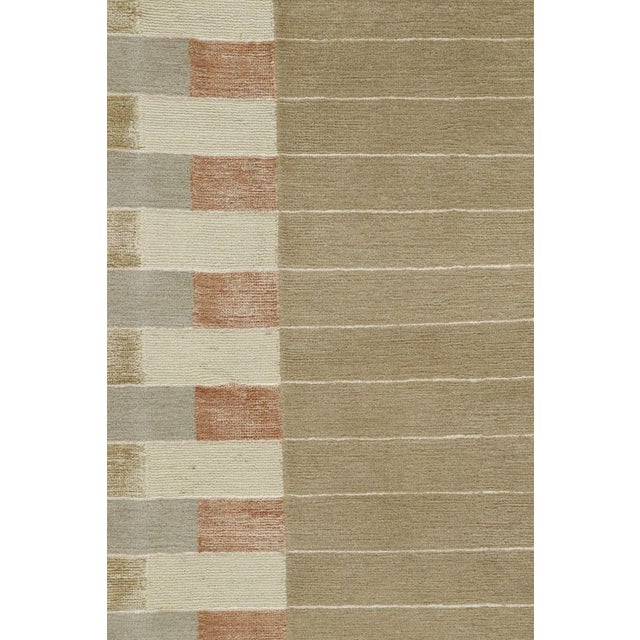 Rug & Kilim’s Austrian Art Deco Style Rug With Stripes and Geometric Patterns For Sale In New York - Image 6 of 7