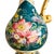Vintage Mid-century Belgian vase/jug by H. Bequet with a gold finish, hand-painted flowers, and a Baroque look from the...