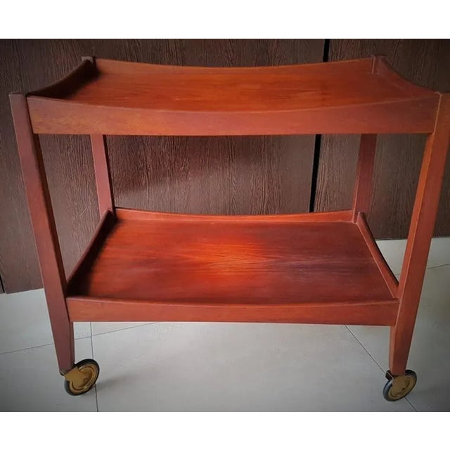 Wood Danish Teak Bar Cart, 1960s For Sale - Image 7 of 12
