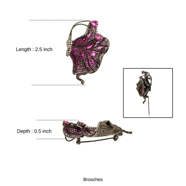 Bochic Orient Butterfly Pink Stone Convertible Brooch Pin/Pendant by Carat&her For Sale - Image 12 of 16