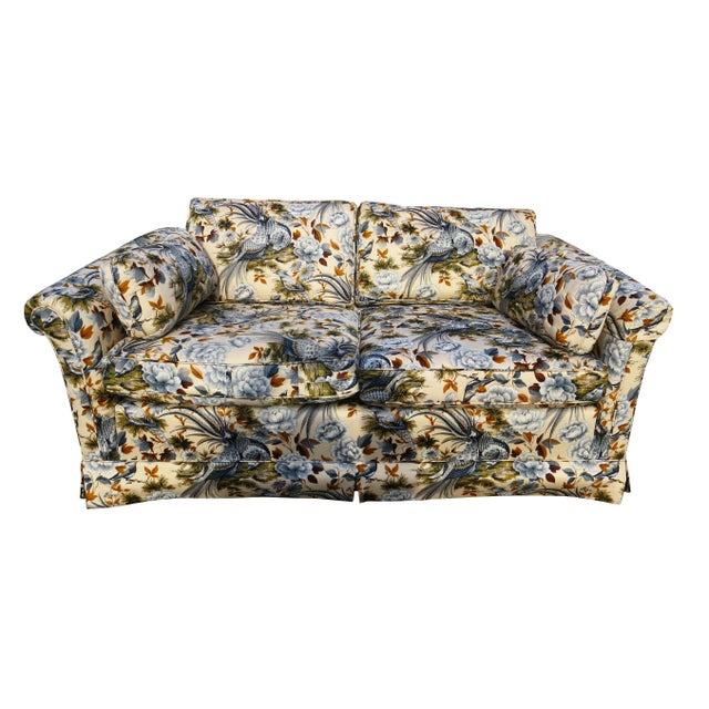 1980s Vintage Ethan Allen Loveseat With 5th Avenue Quilted Designer Fabric Chairish