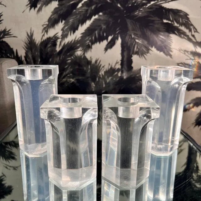 Mid-Century Modern candleholders in the style of Charles Hollis Jones with architectural Corinthian column design....
