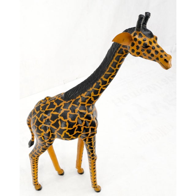 Large Tooled Leather Sculpture of a Giraffe For Sale - Image 6 of 16