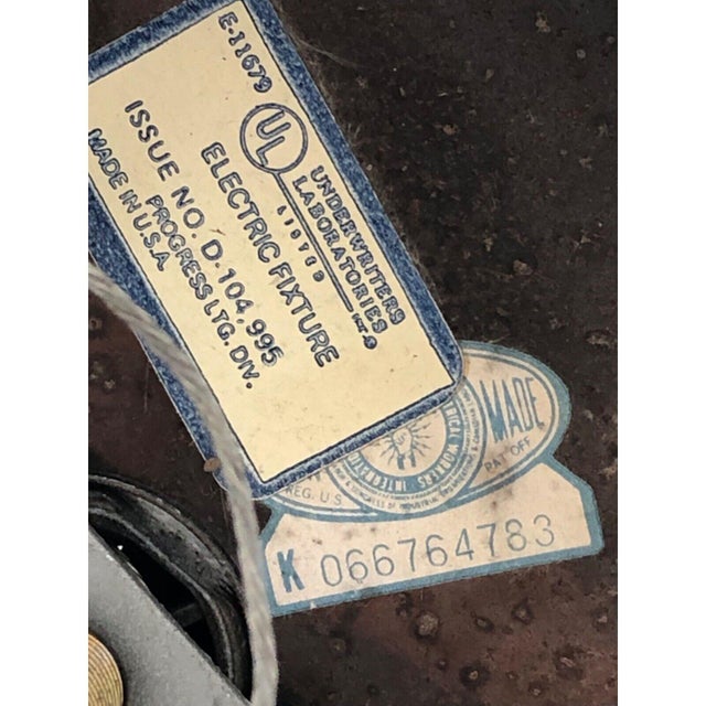 Mid 20th Century Vintage Brass Octagon Glass Light Fixture For Sale - Image 11 of 12