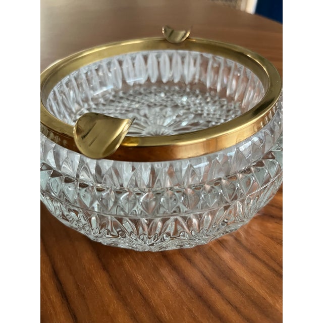 Mid-Century French Cut Crystal Ashtray For Sale - Image 11 of 11