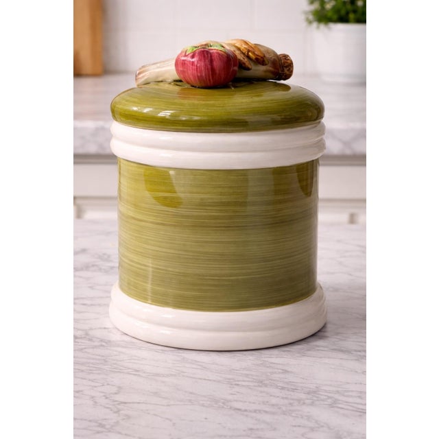 Late 20th Century Vintage Jarden Harvest Limited Edition Hand-Painted Ceramic Cookie Jar for Saks Fifth Avenue, 55/1325 For Sale - Image 5 of 7