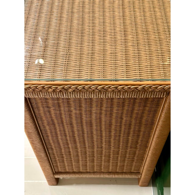1970s Henry Link for Lexington Woven Rattan & Wicker Triple Dresser For Sale - Image 10 of 11